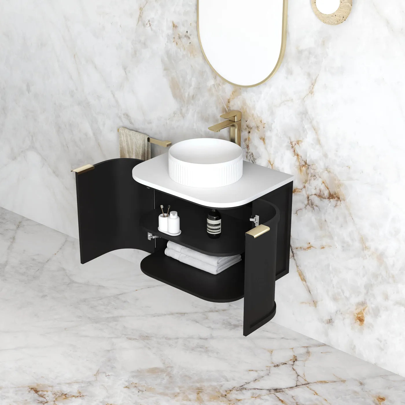 600mm / Cabinet Only / Brushed Gold