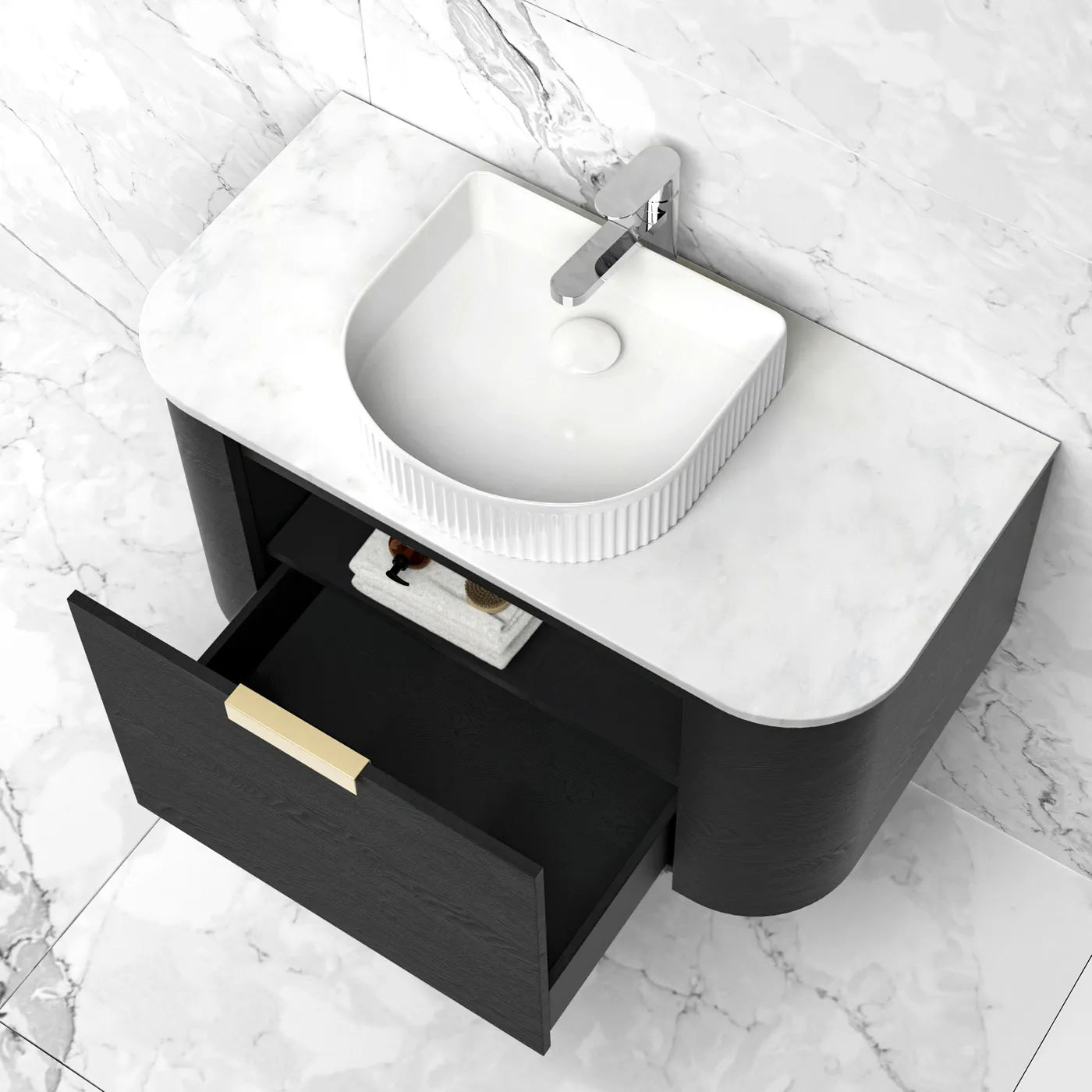 900mm / Cabinet Only / Brushed Gold
