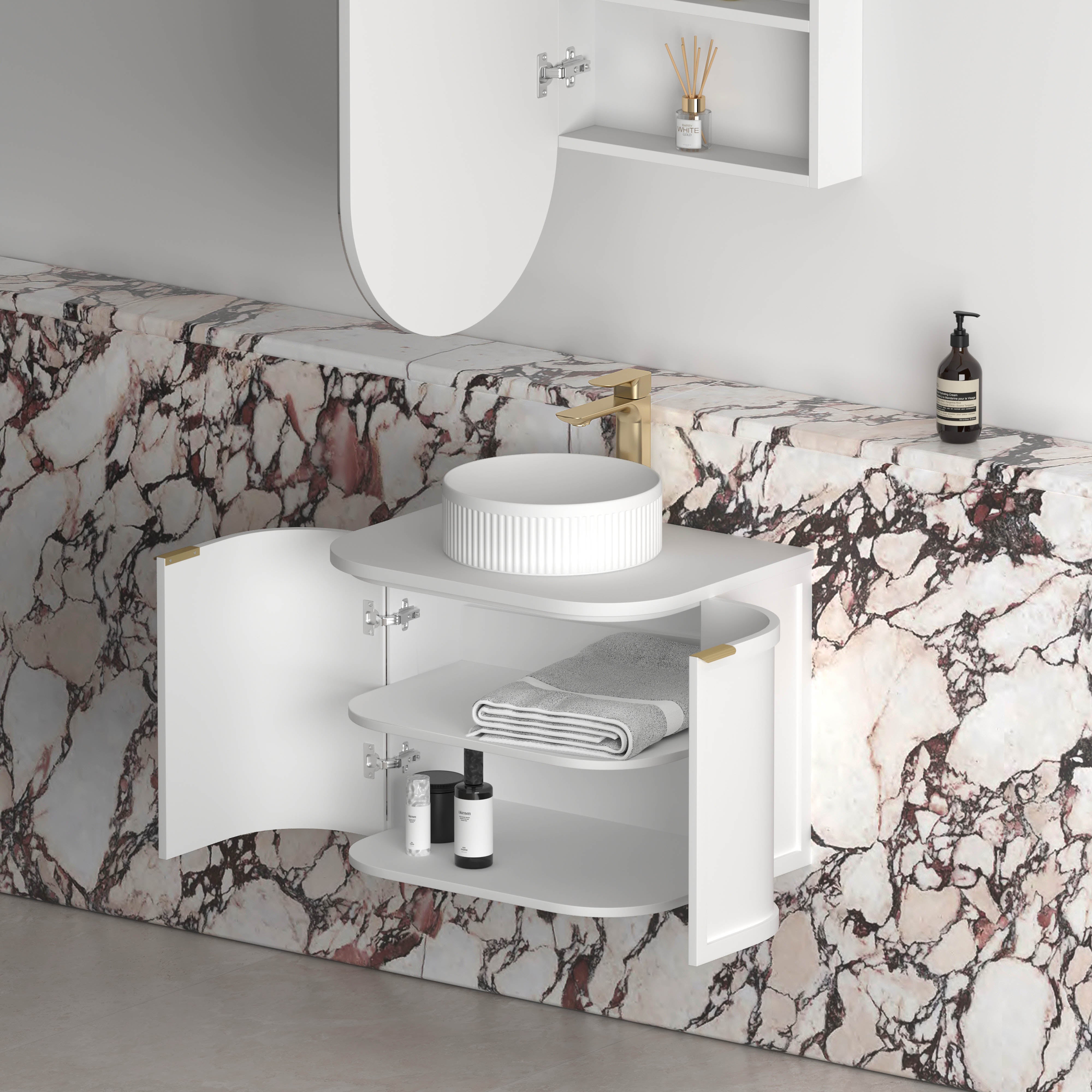 600mm / Cabinet Only / Brushed Gold