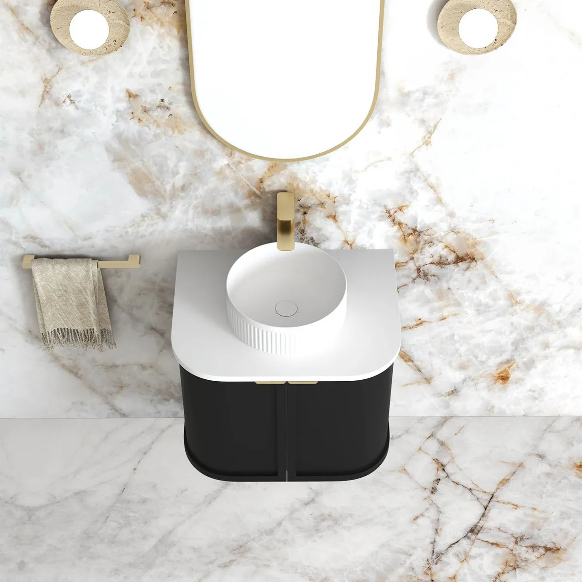 600mm / Cabinet Only / Brushed Gold