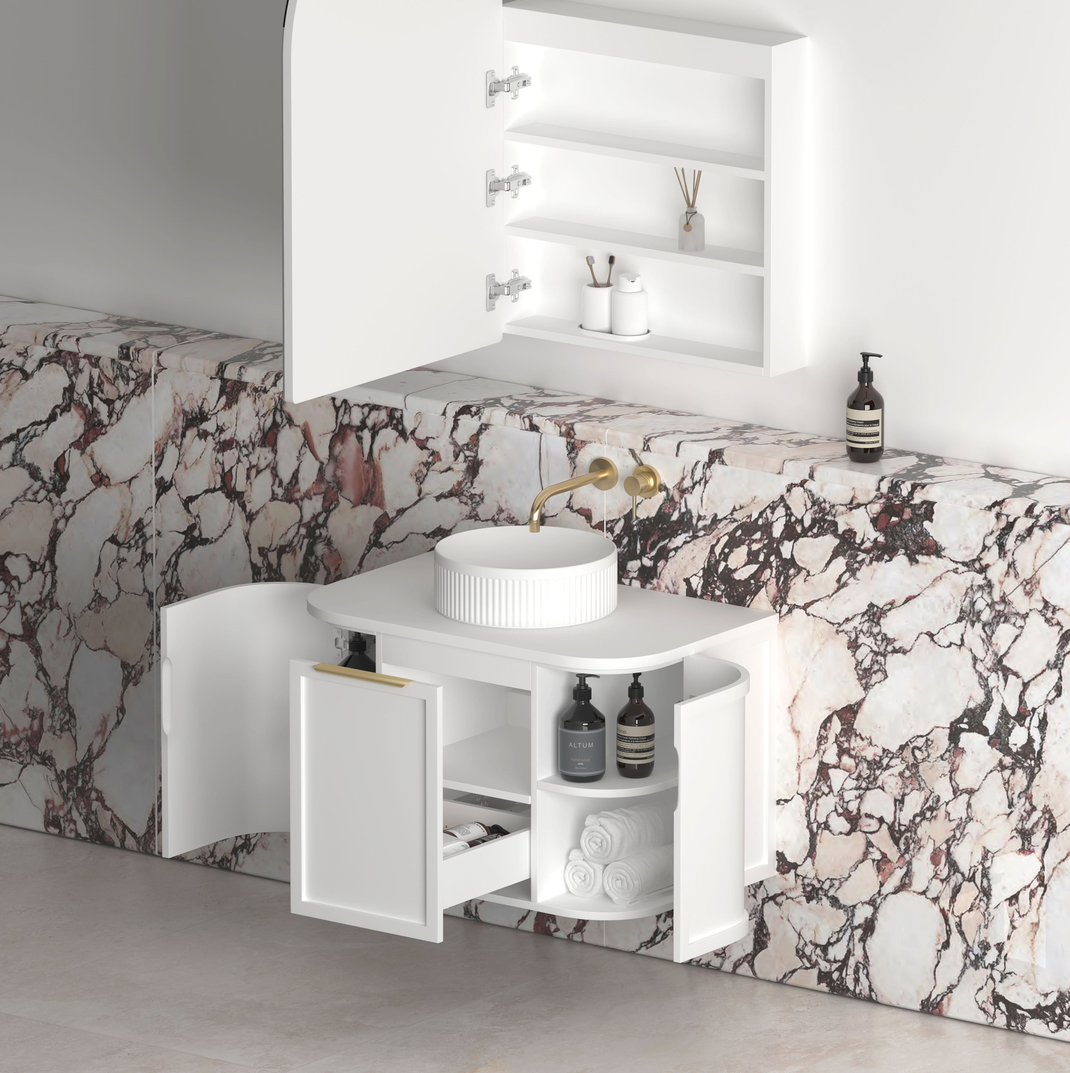 750mm / Cabinet Only / Brushed Gold