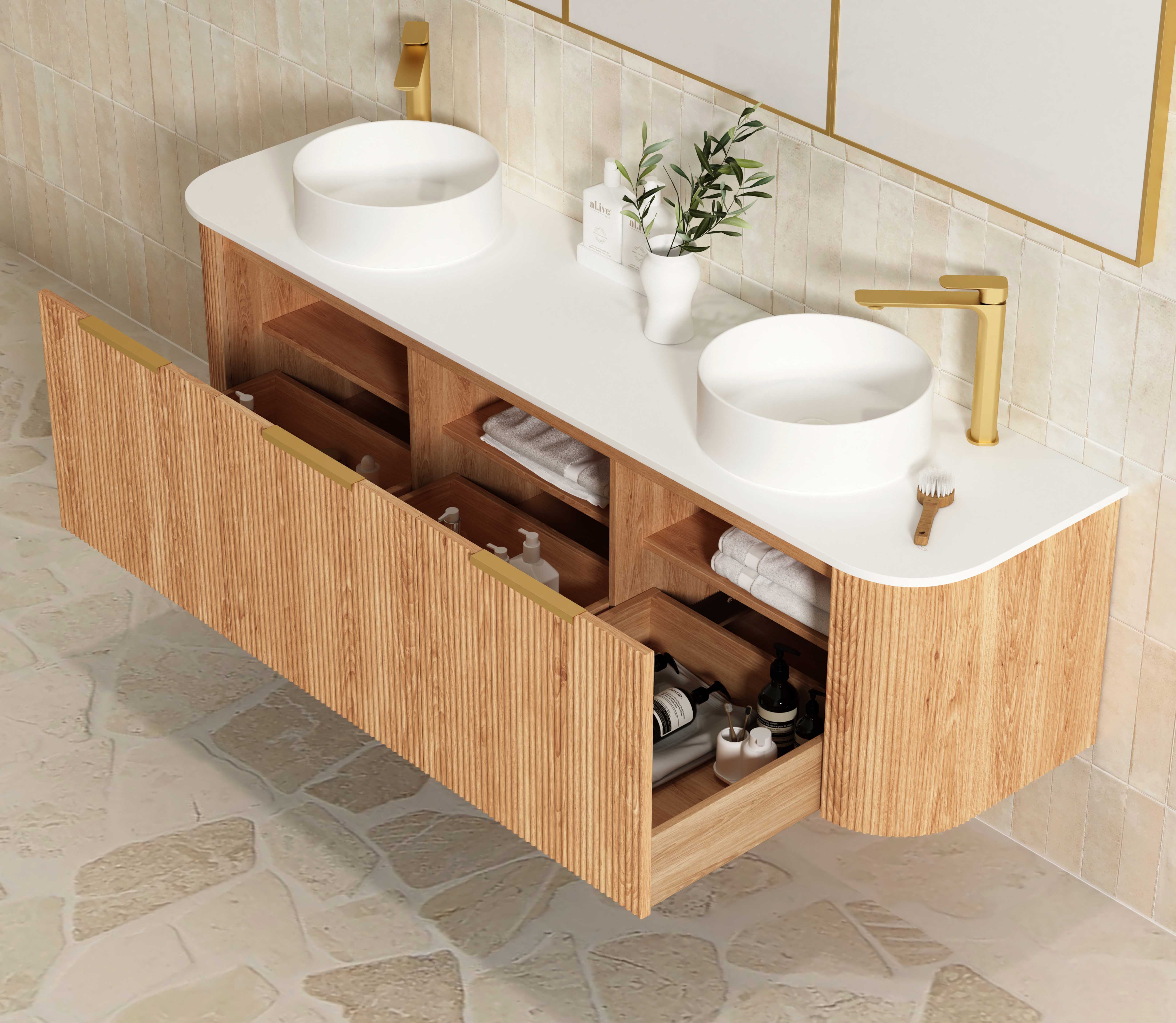 1800mm / Cabinet Only / Brushed Gold