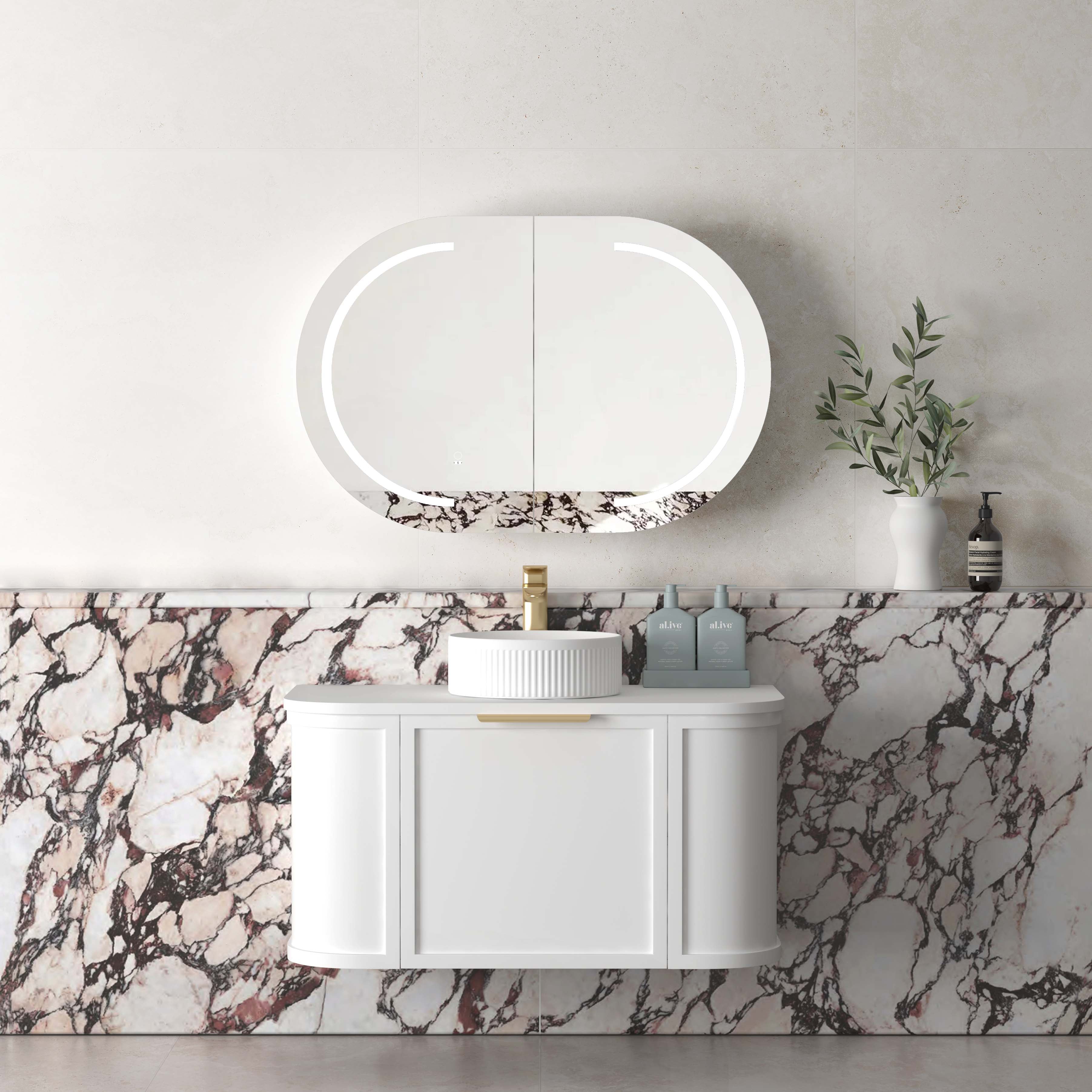 900mm / Cabinet Only / Brushed Gold