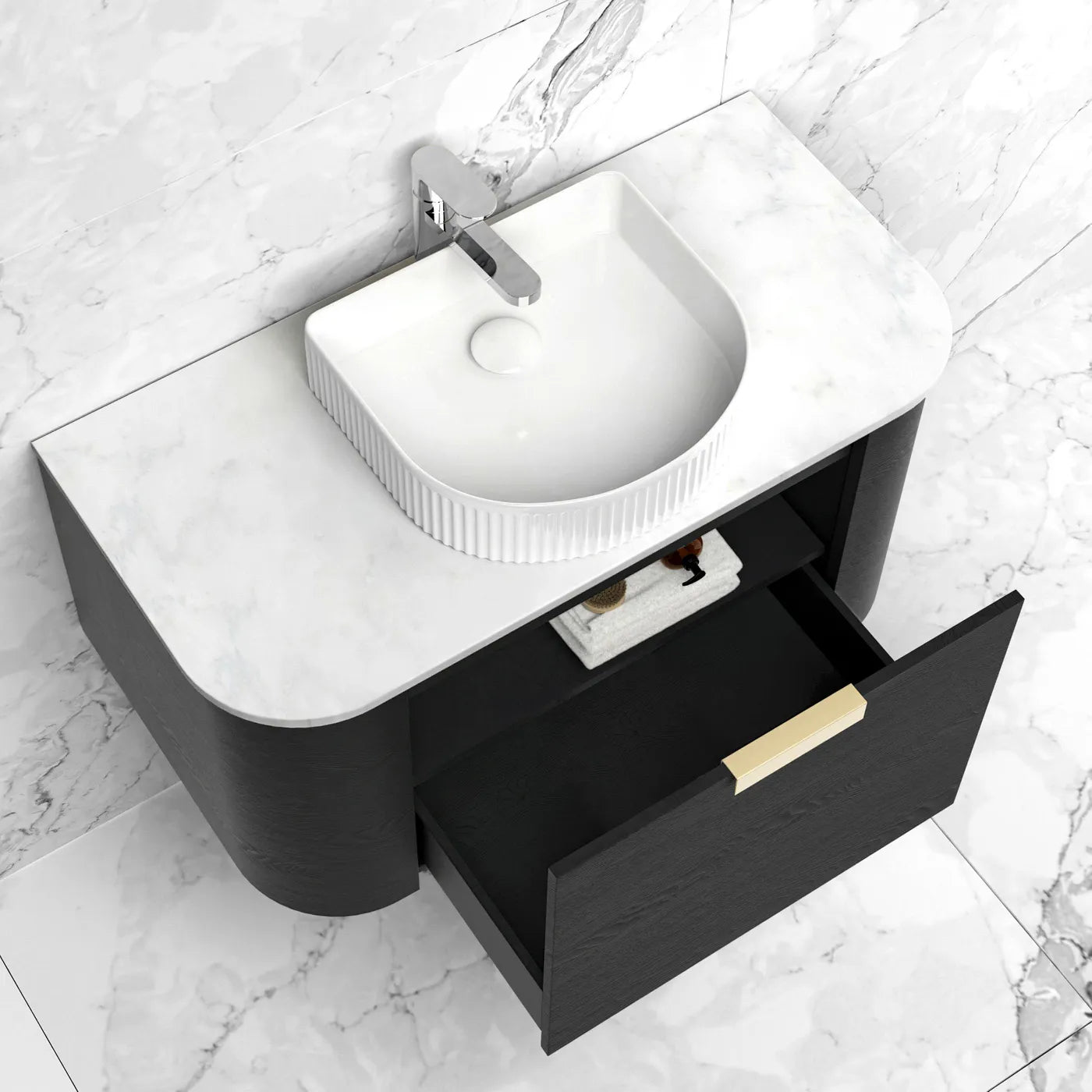750mm / Cabinet Only / Brushed Gold