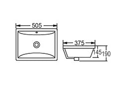 Otti Australia Undermount Square 505x375x190 Basin